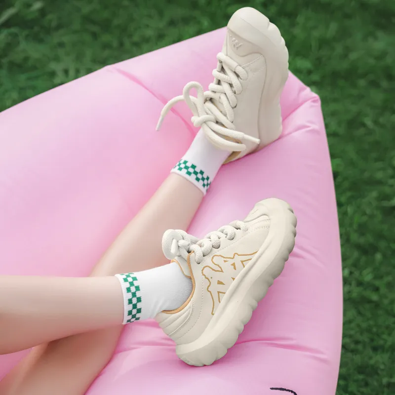 Kappa Wear Resistant Low Top Casual Shoes Women's Beige Yellow-10