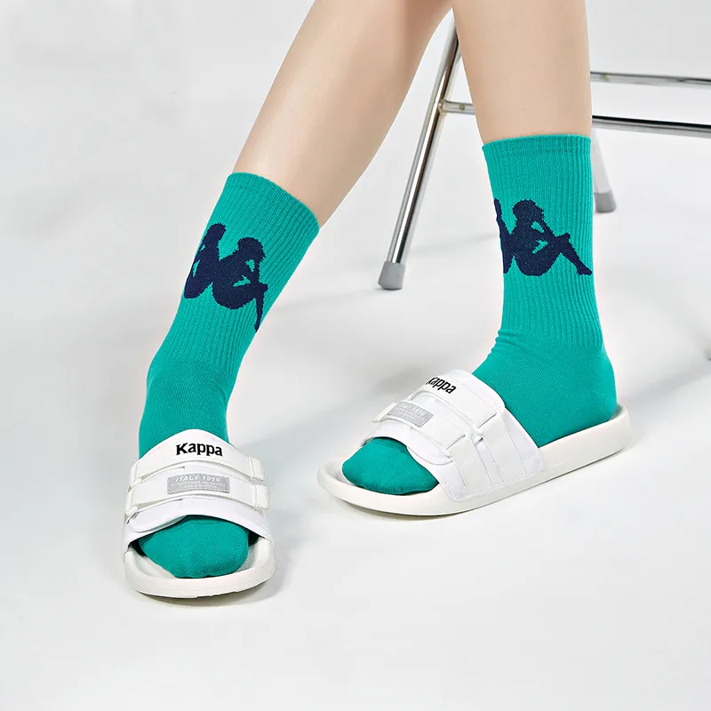 Kappa EVA Stitching Quiet Slide Slippers Unisex White-8