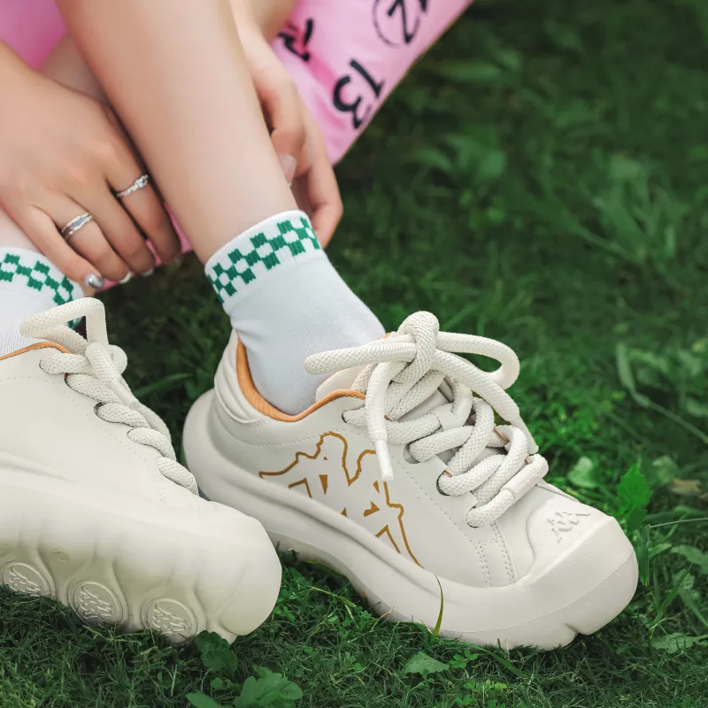 Kappa Wear Resistant Low Top Casual Shoes Women's Beige Yellow-8