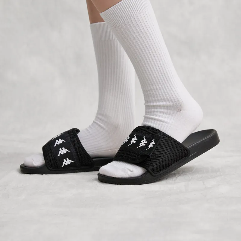 Kappa EVA Stitching Slip Resistant Slide Slippers Unisex Black-6
