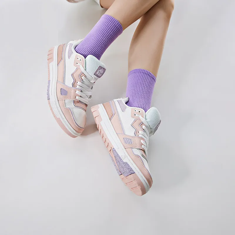 Kappa Skateboard Shoes Low Top Skateboard Shoes Women's Pink-7