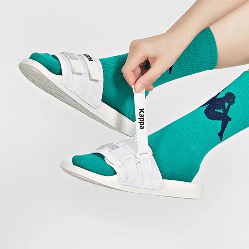 Kappa EVA Stitching Quiet Slide Slippers Unisex White-9