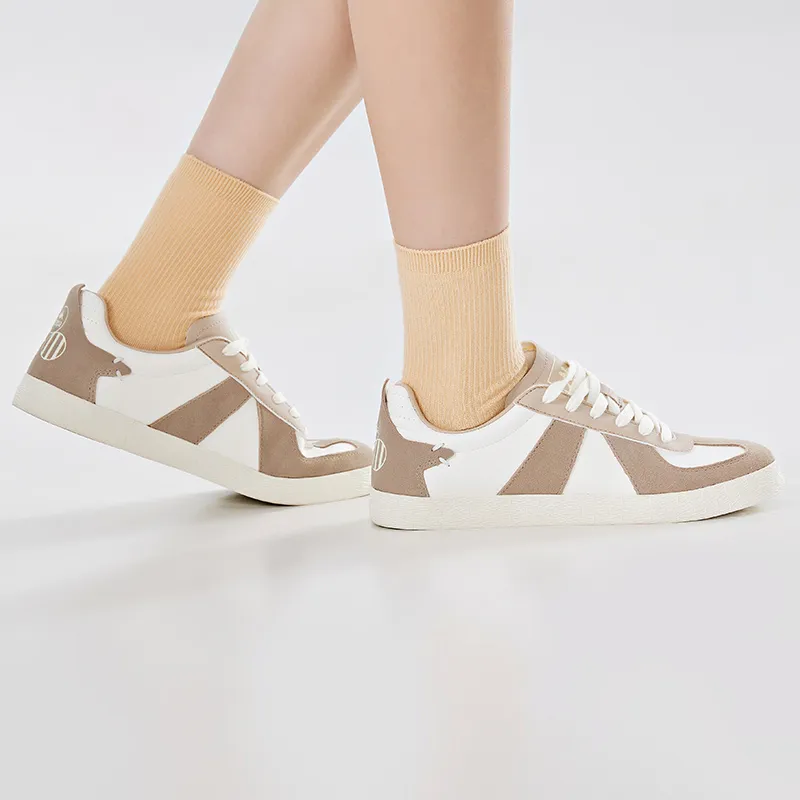 Kappa Low Top Skateboard Shoes Unisex Oxford Brown Winter White-6