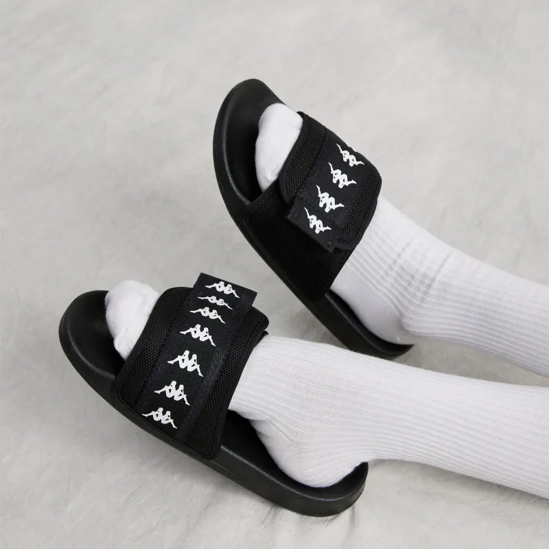 Kappa EVA Stitching Slip Resistant Slide Slippers Unisex Black-7