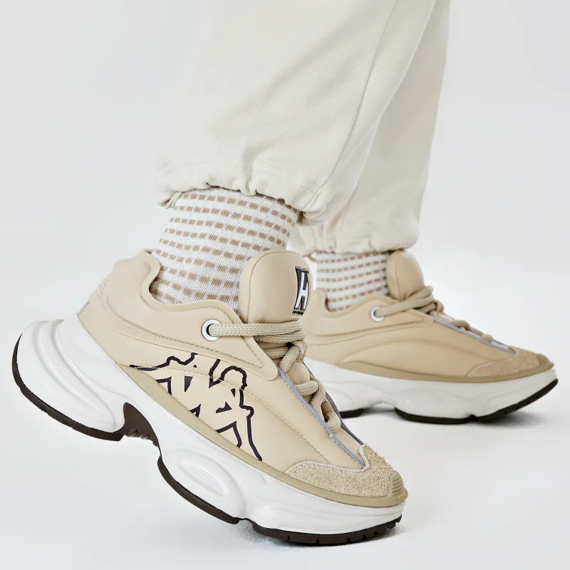 Kappa Anti Slip And Wear Resistant Height Increasing Low Top Chunky Sneakers Women's Khaki-9