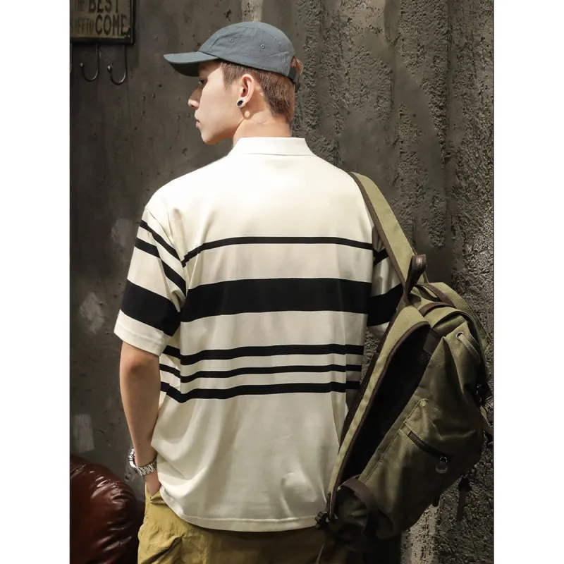 Tonlion Polo Shirt Men's Beige Yellow-4
