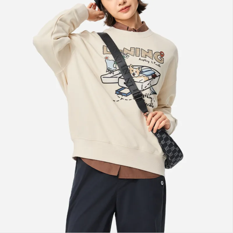 LiNing Sports Life Collection Sweatshirt Women's Swan White-2