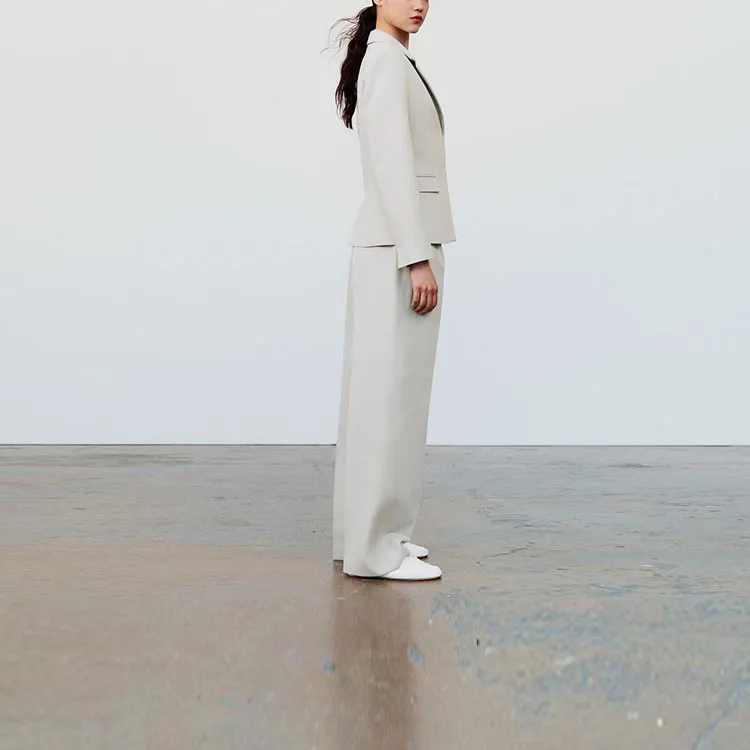 ZARA Suit Trouser Women's Light Gray-3