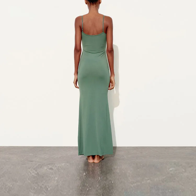 ZARA Slip Dresses Women's Light Green-4