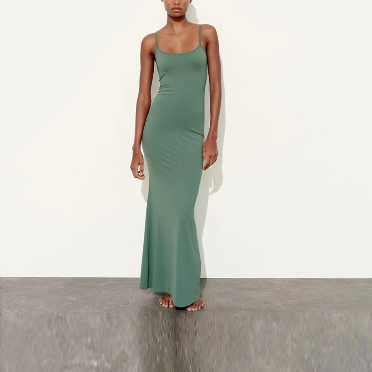 ZARA Slip Dresses Women's Light Green-2