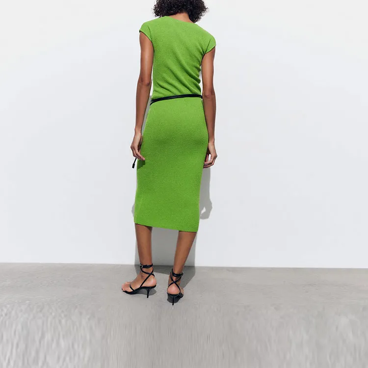 ZARA Short-Sleeved Dresses Women's Apple Green-3