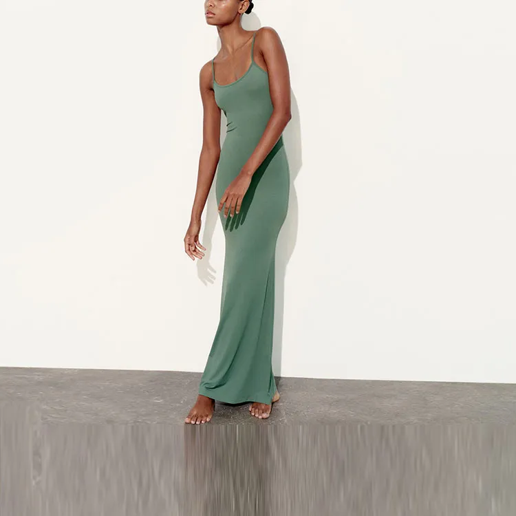 ZARA Slip Dresses Women's Light Green-3