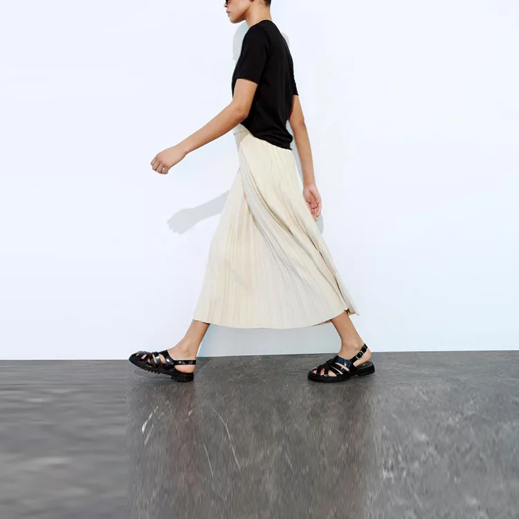 ZARA Casual Long Skirts Women's White-4