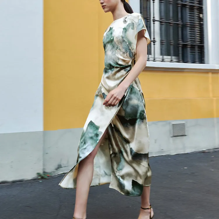 ZARA Short-Sleeved Dresses Women's Green-3