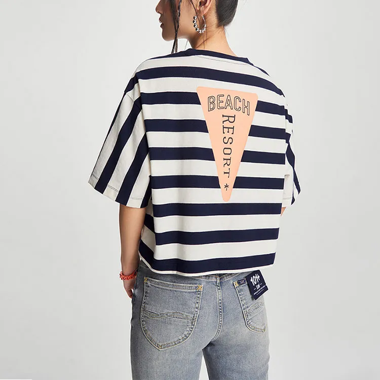 Lee Drop Shoulder Sleeve T Shirt Women's Navy Blue-2