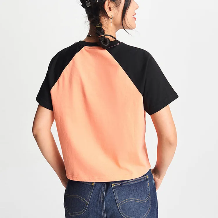 Lee Raglan Sleeve T Shirt Women's Pink Orange-3