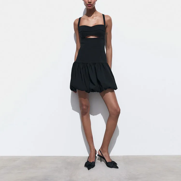 ZARA Slip Dresses Women's Black-2
