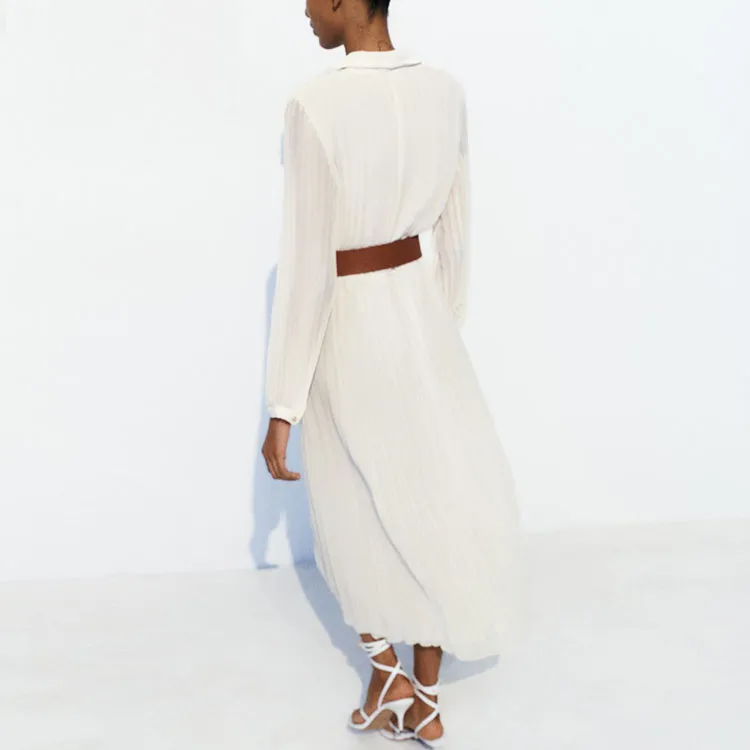 ZARA Long-Sleeved Dresses Women's White-3