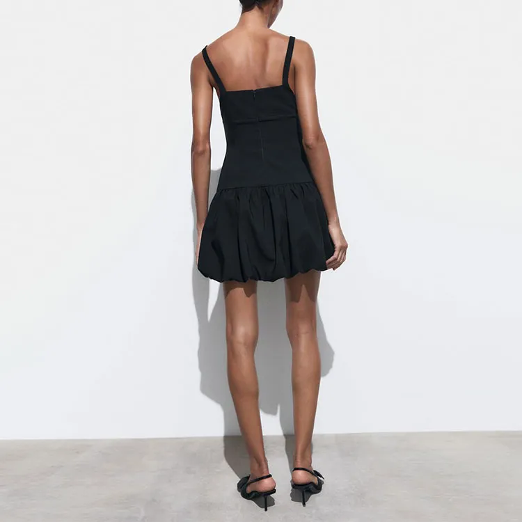 ZARA Slip Dresses Women's Black-3
