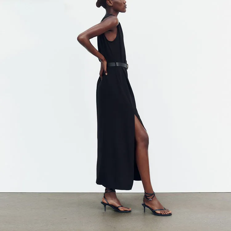ZARA Long Sleeved Dress Women's Black-4
