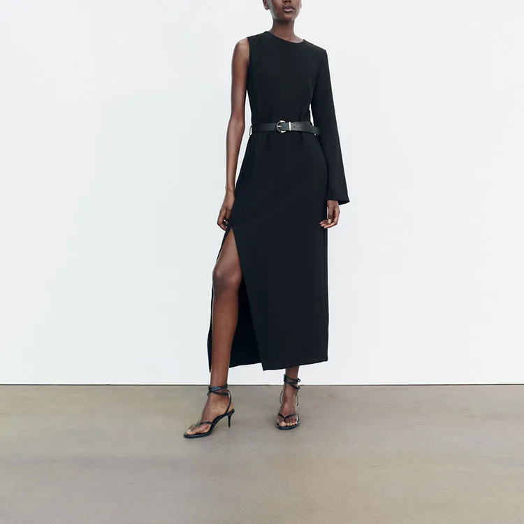 ZARA Long Sleeved Dress Women's Black-2