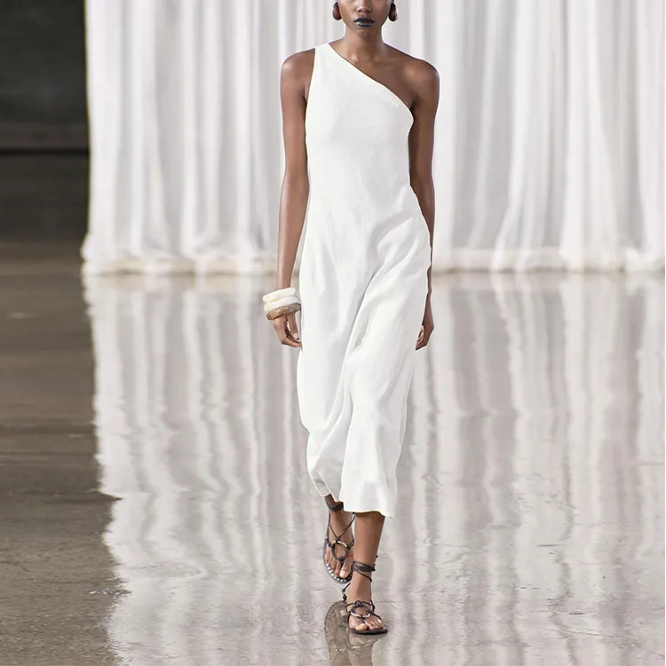ZARA ZW Series Sleeveless Dress Women's White-2
