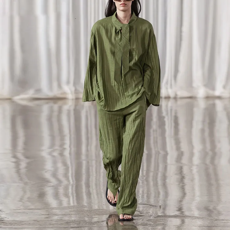 ZARA Casual Pants Women's Green-2