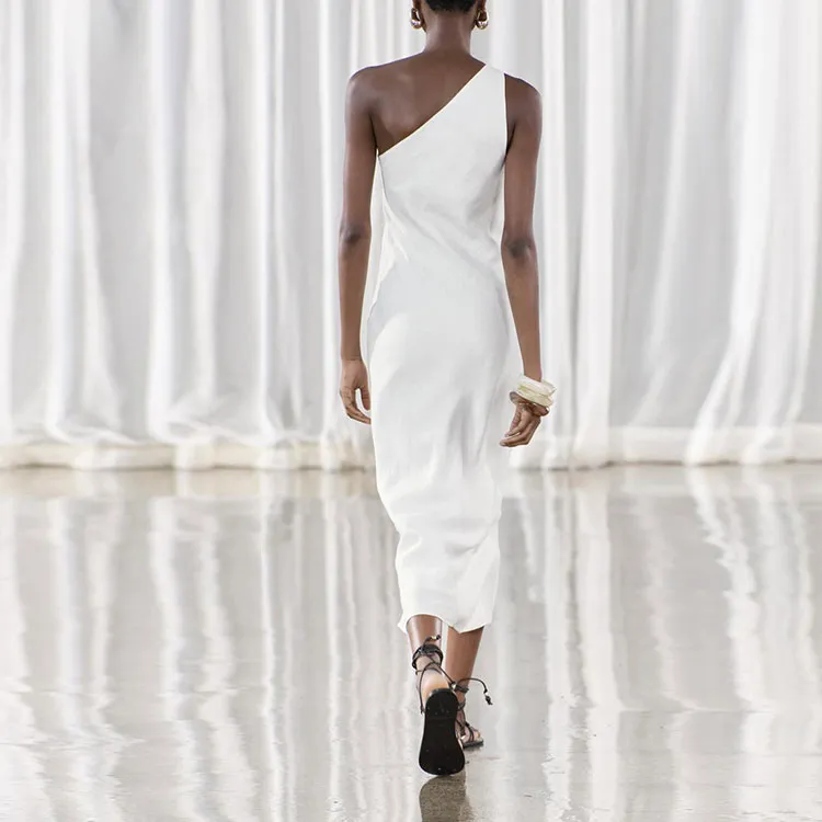 ZARA ZW Series Sleeveless Dress Women's White-3