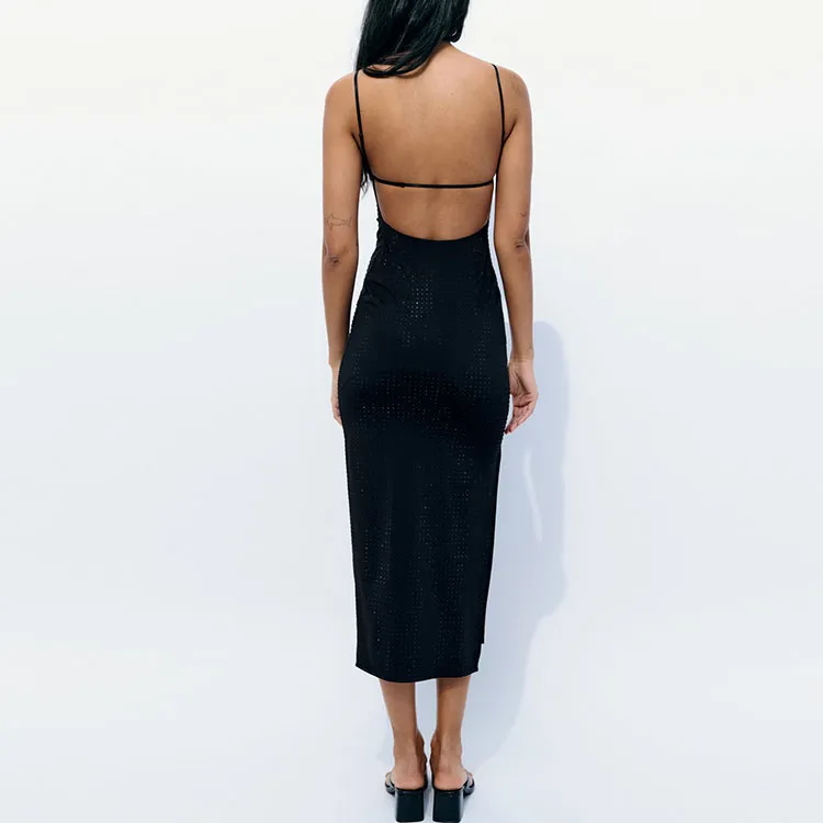ZARA Slip Dresses Women's Black-4
