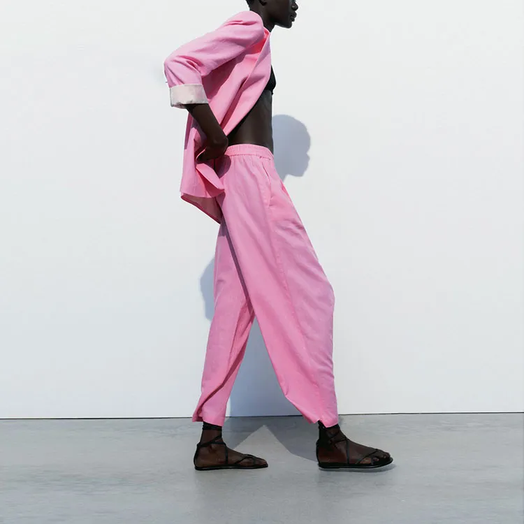 ZARA Casual Pants Women's Pink-3