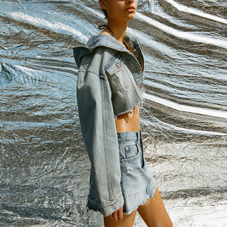 ZARA Denim Jacket Women's Light Blue-2