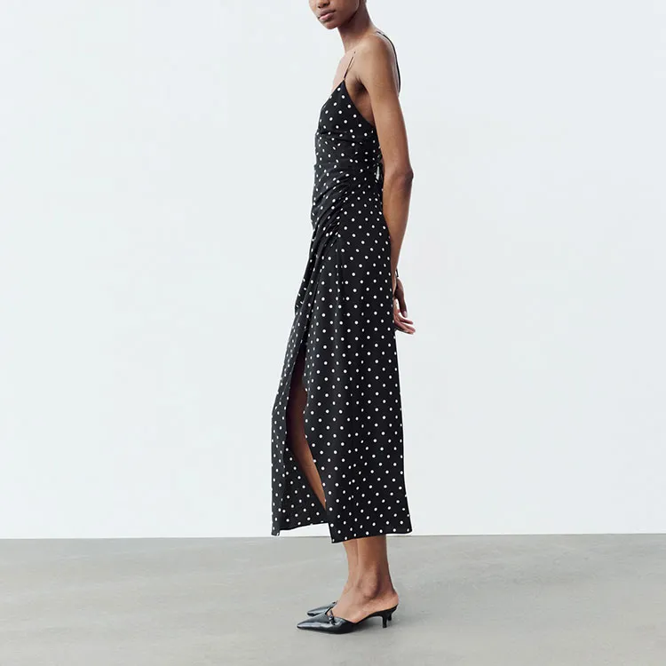 ZARA Slip Dresses Women's Black/White-3