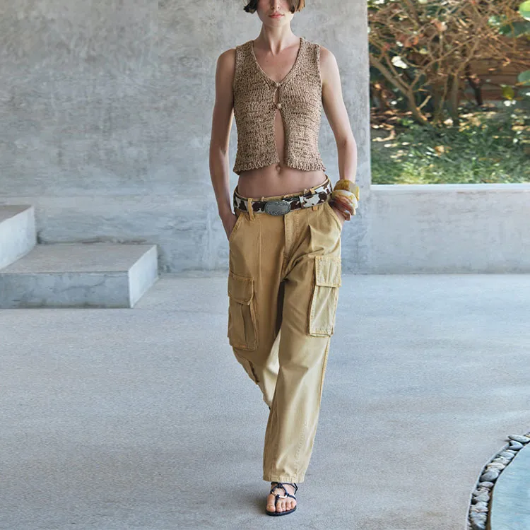 ZARA Tank Tops Women's Tan-2