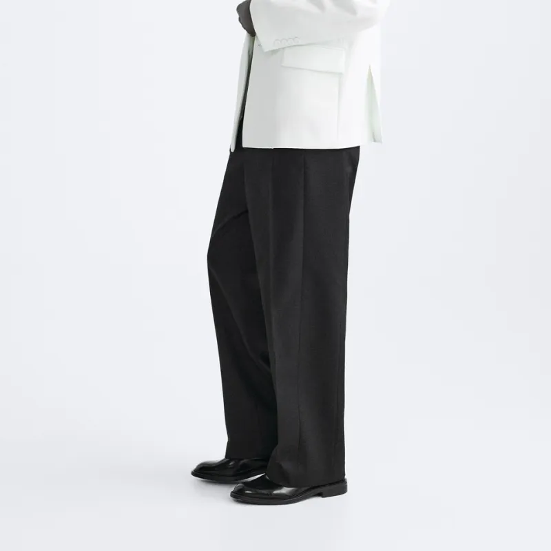 ZARA Suit Trousers Men Black-3