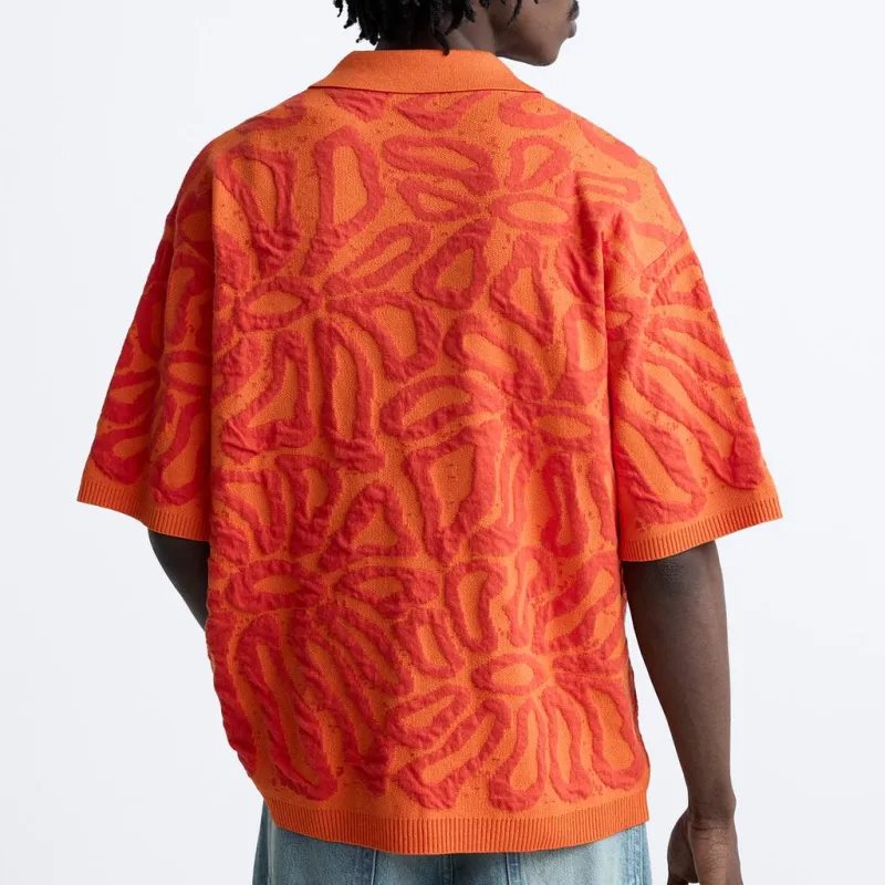 ZARA Shirts Men Stripes/Orange-3
