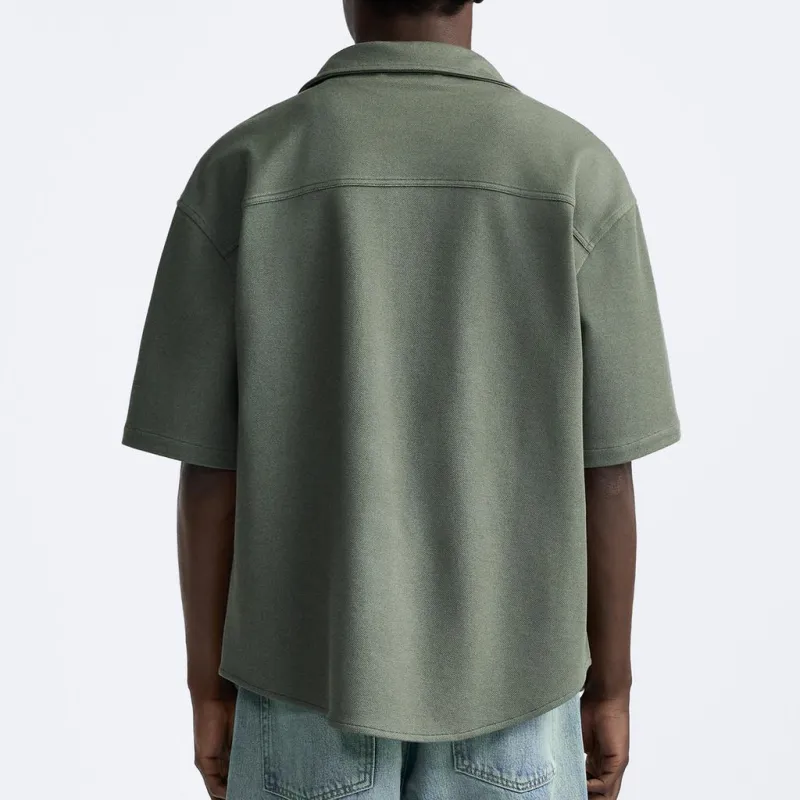 ZARA Shirts Men Olive Green-4
