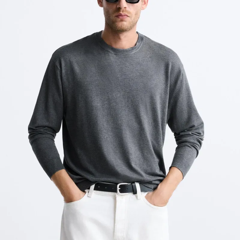 ZARA Knitwear Men's Zebra Print Gray-2