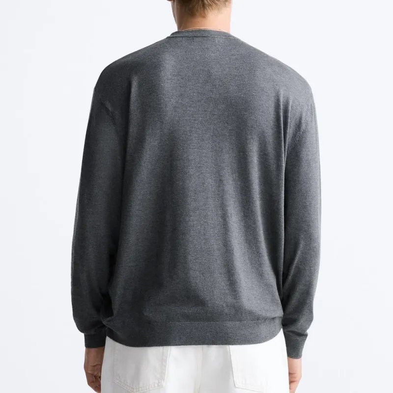 ZARA Knitwear Men's Zebra Print Gray-3