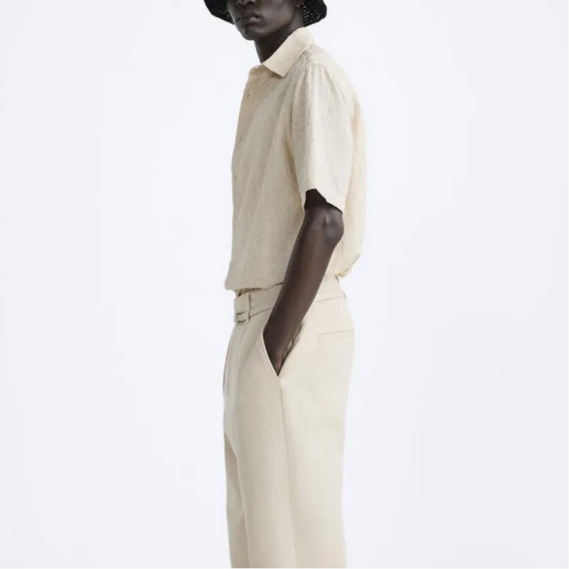 ZARA Shirts Men Beige-4