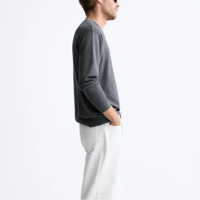 ZARA Knitwear Men's Zebra Print Gray-4