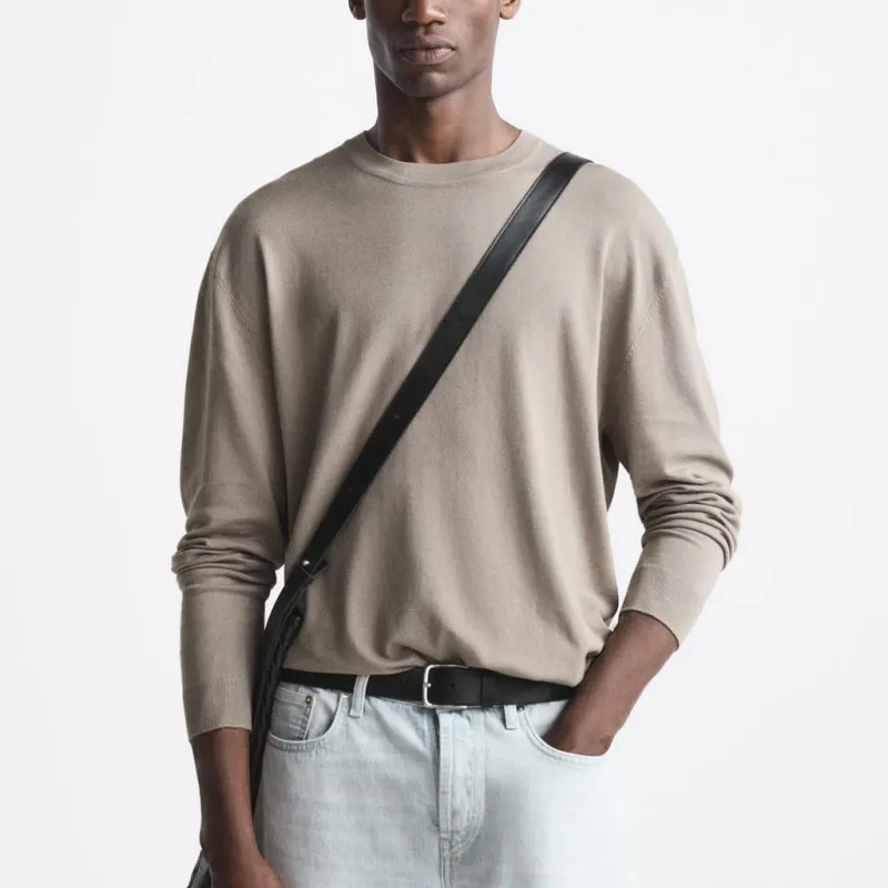 ZARA Knitwear Men Dark Taupe-2