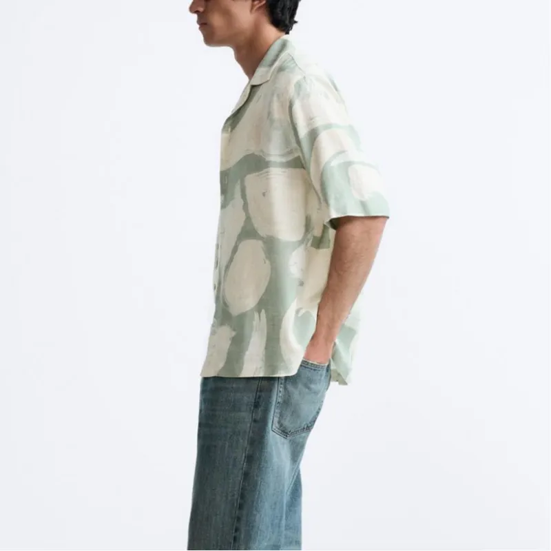 ZARA Shirts Men Lake Green-4