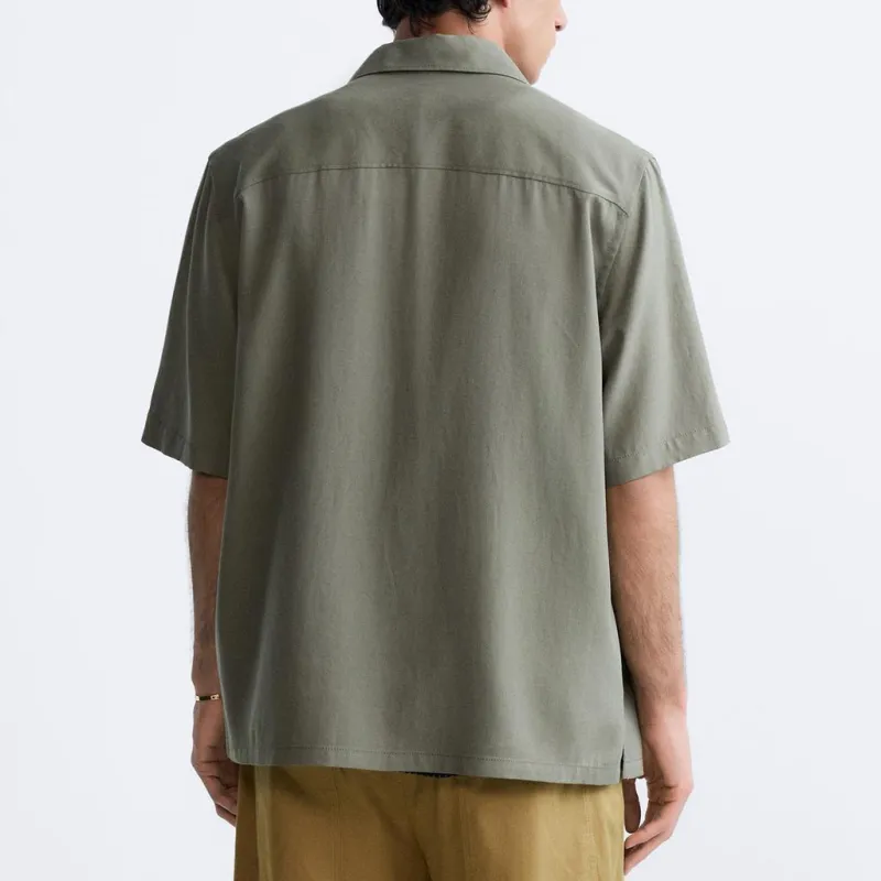 ZARA Shirts Men Khaki-3