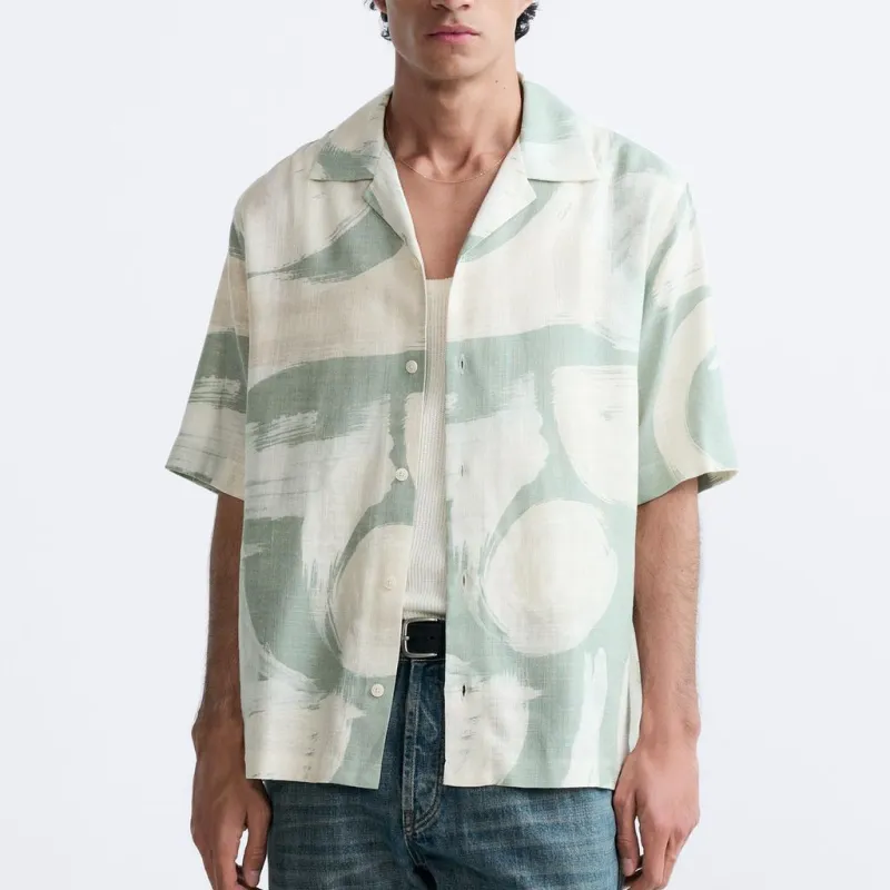ZARA Shirts Men Lake Green-2