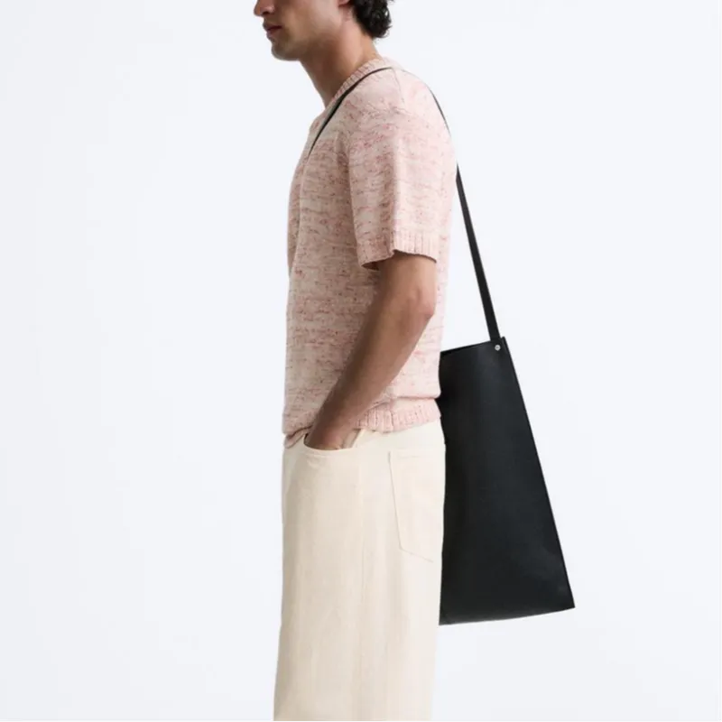 ZARA T Shirts Men Pink-3