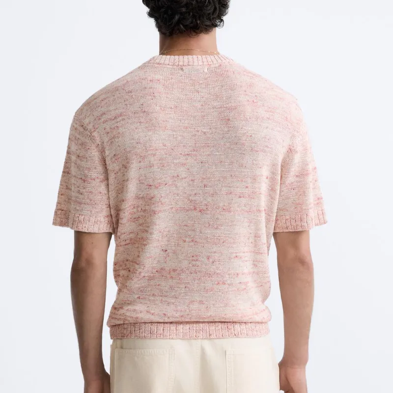 ZARA T Shirts Men Pink-4