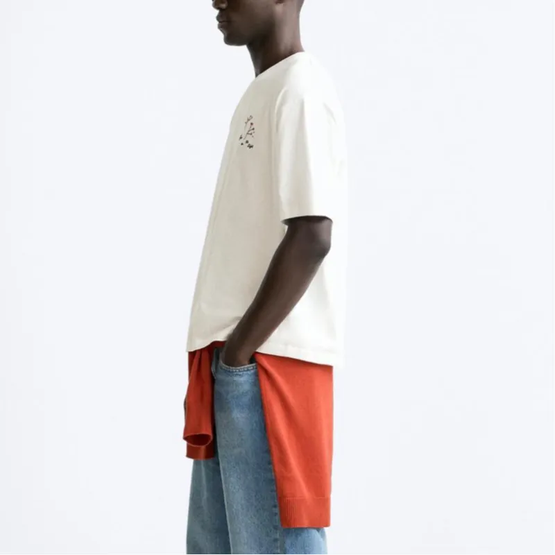 ZARA T-Shirts Men White-4