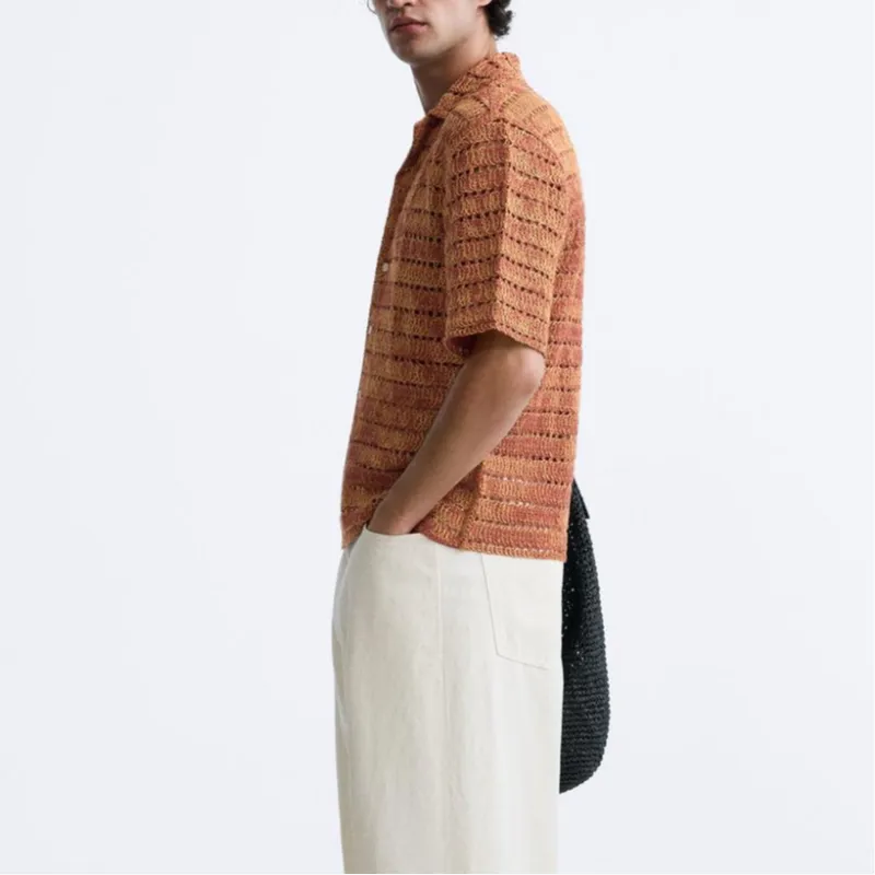 ZARA Shirts Men Red-4
