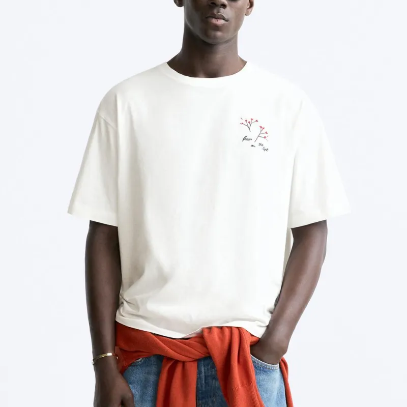 ZARA T-Shirts Men White-2