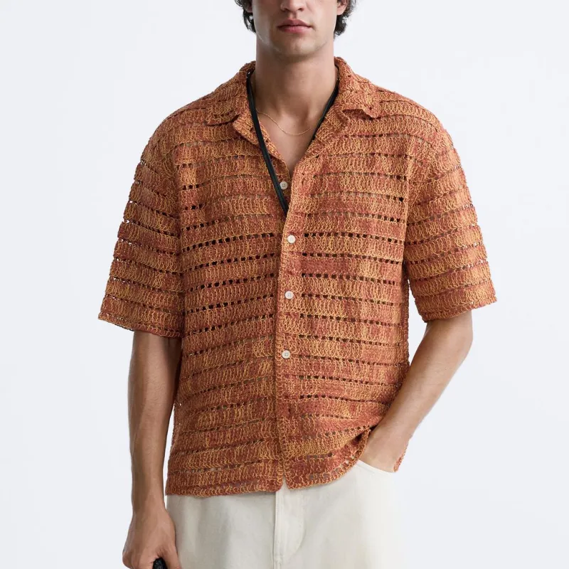 ZARA Shirts Men Red-2